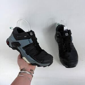 Salomon X Ultra 4 Gore-Tex Hiking Shoes Women's 8 Black Stormy Weather Low Top